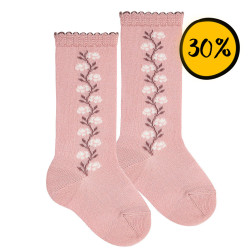 Floral border knee socks...