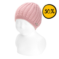 Gorro bebê com traças ROSA...