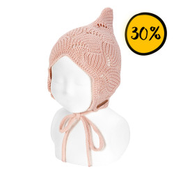 Bonnet ajouré elfe en laine...