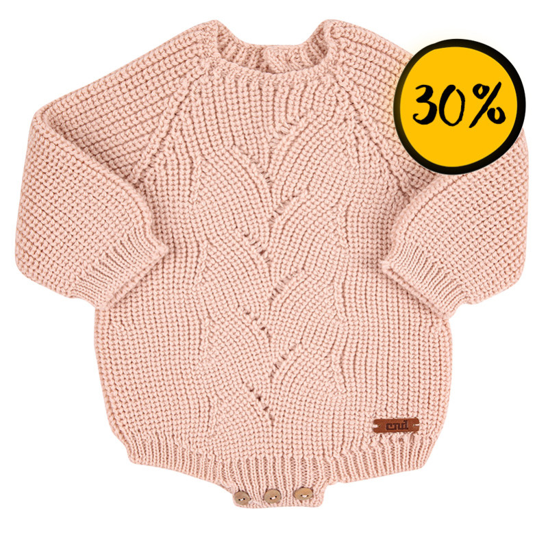 Shorty tressé en laine mérinos mélangé NUDE