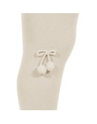 Cotton tights with pompoms