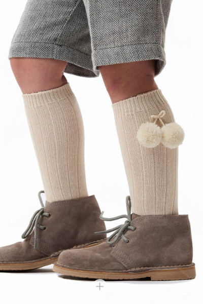 CHAUSSETTES AVEC POMPOMS CHAUDES BÉBÉ